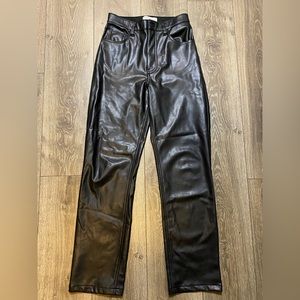 Abercrombie & Fitch The 90s Straight Ultra High Rise Leather Pants Women’s 27